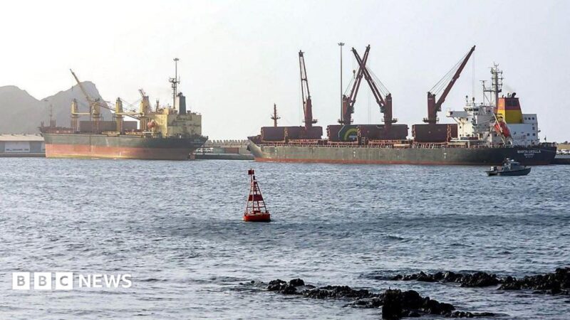 Vessels carrier standing still in ocean water