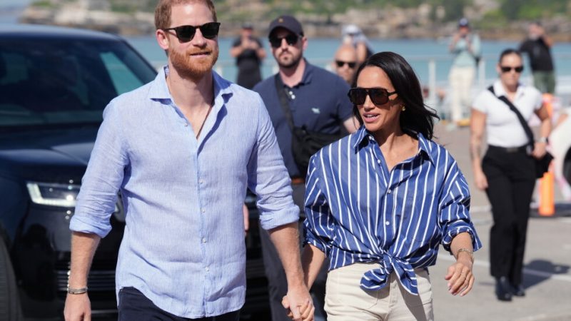 Prince Harry, and Meghan, the Duke and Duchess of Sussex, arrive for an event, during a visit to Bondi Beach, Australia