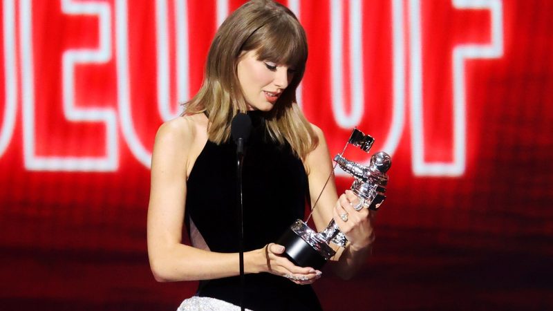 Taylor Swift accepts the Video of the Year Award for "The Fate of Ophelia" onstage at 2026 MTV Video Music Awards held at