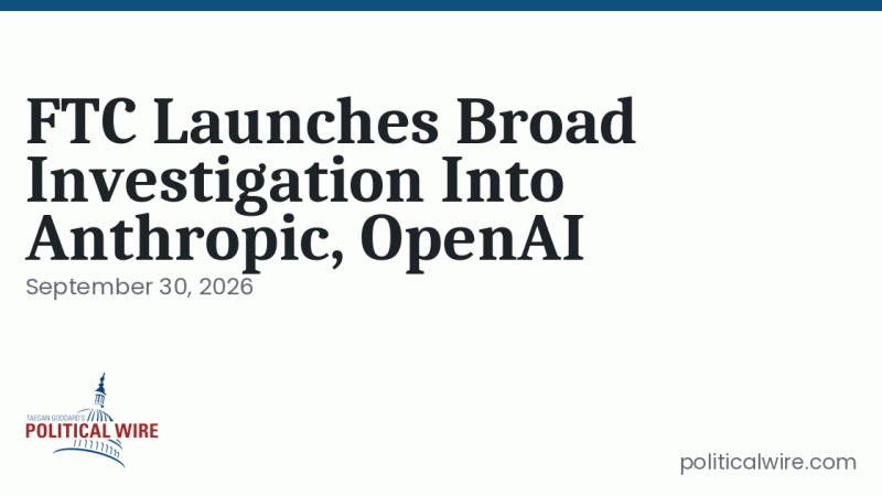 FTC Launches Broad Investigation Into Anthropic, OpenAI