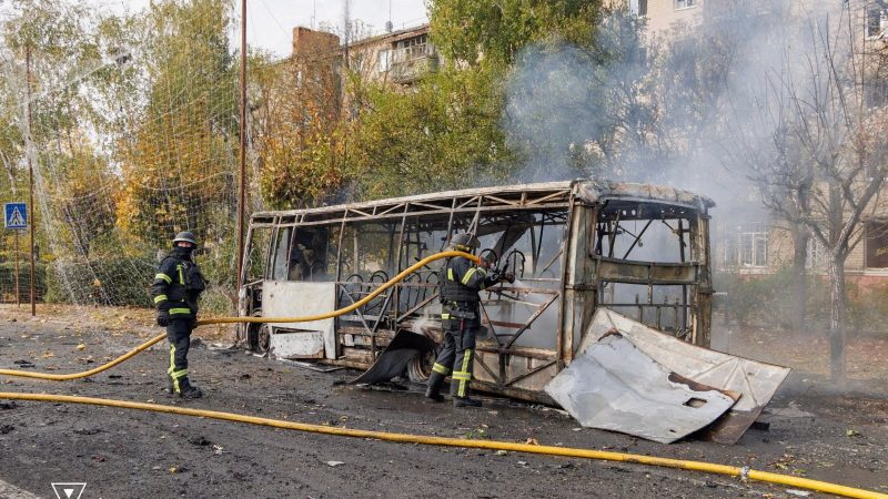 Russian attack on buses in Ukraine’s Kramatorsk kills at least 30 people