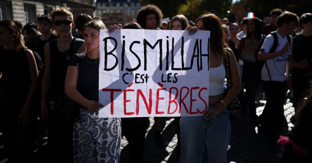 French Students Use Slogan Amid Claims of Police Infiltration