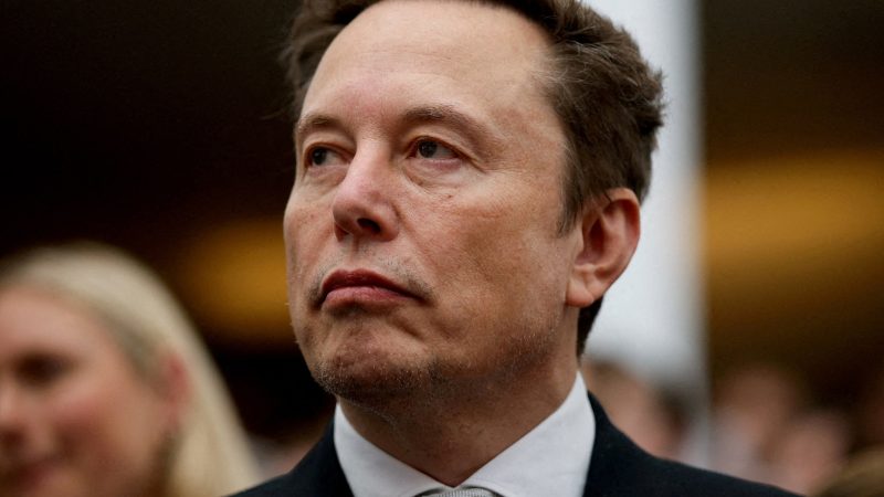 Tesla CEO Elon Musk attends the "A New Golden Age" summit at the US Institute of Peace, renamed The Donald J. Trump