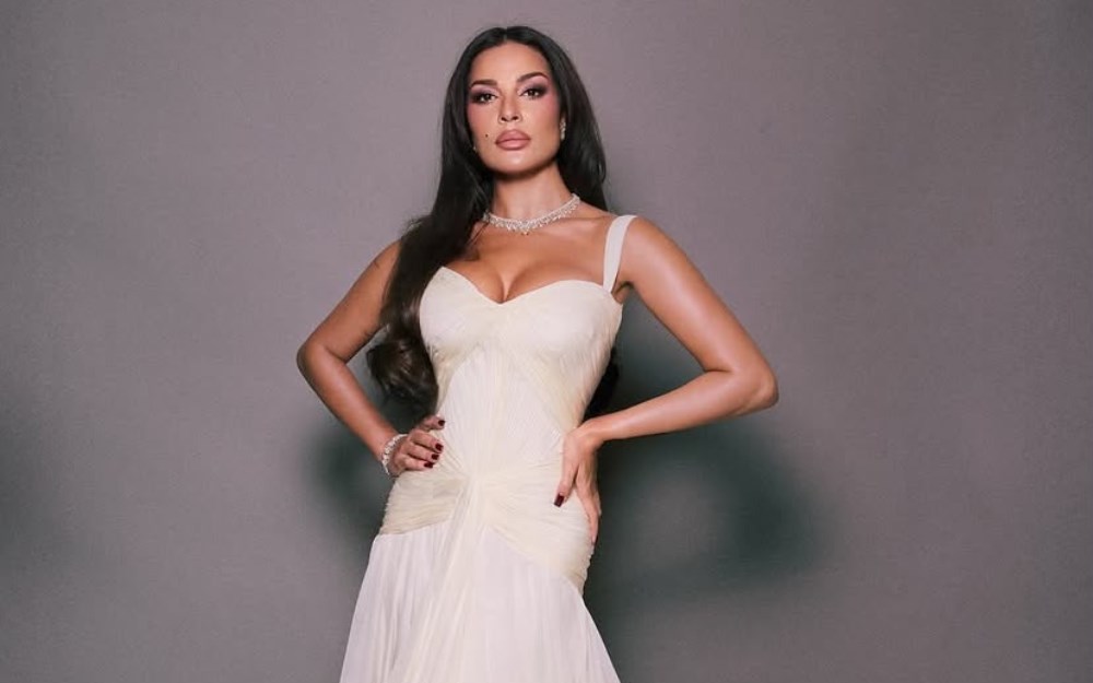 Nadine Njeim Wears Ivory Gown as Judge at Mr. Lebanon 2026 Pageant