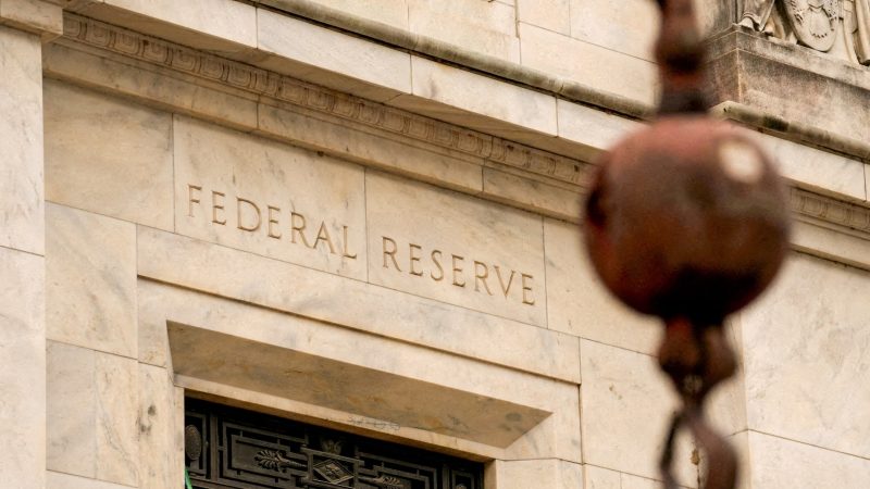 View of the facade as construction continues on the Federal Reserve Board building, in Washington, D.C., U.S., September 17