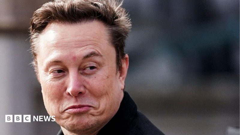 Elon Musk smiles at a camera while appearing to walk by. He is wearing a black coat and has short brown hair