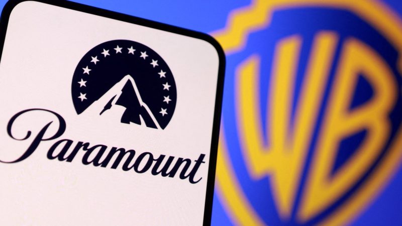 Paramount and Warner Bros logos are seen in this illustration taken December 8, 2025. REUTERS/Dado Ruvic/Illustration