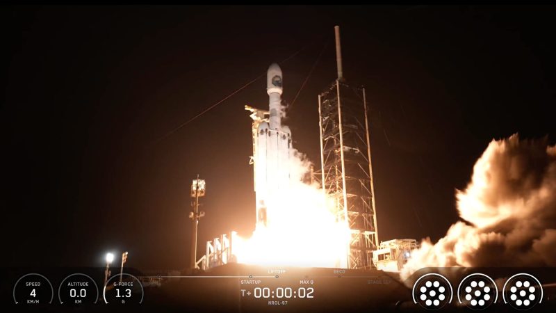 SpaceX Falcon Heavy Launches First Spy Satellite for National Reconnaissance Office