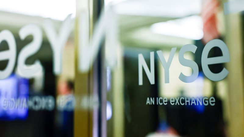 An New York Stock Exchange (NYSE) logo on a door at the NYSE in New York City, US, September 29, 2026. REUTERS/Jeenah Moon