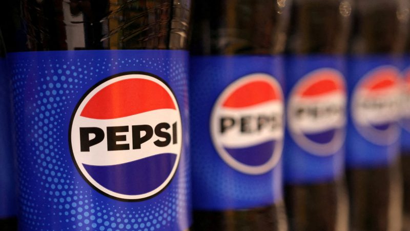 Bottles of Pepsi are displayed on a shelf in a supermarket in Sarajevo, Bosnia and Herzegovina October 29, 2024