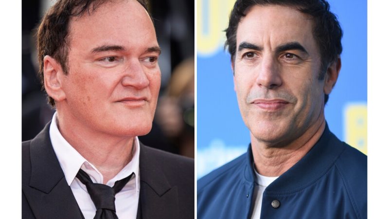 This combination of images shows Quentin Tarantino at the 76th international film festival, Cannes, southern France, on May