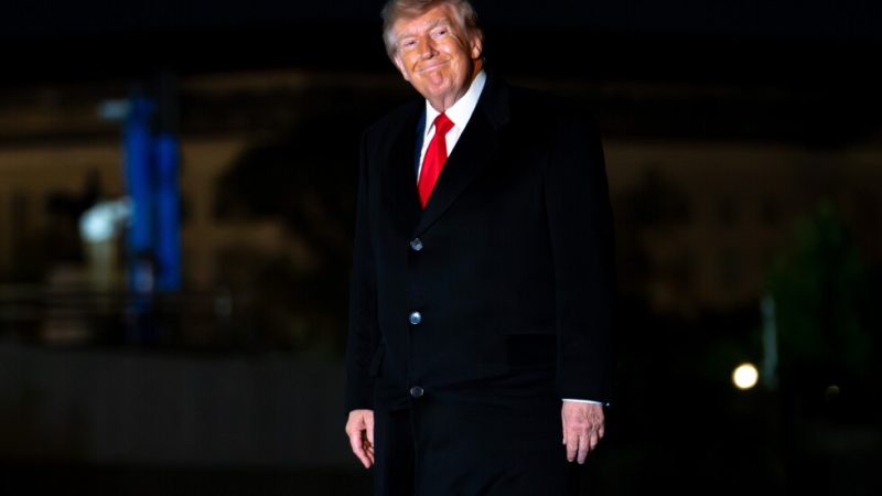 President Donald Trump returns to the White House following a trip to Clarksville, Tenn., on the South Lawn of the White