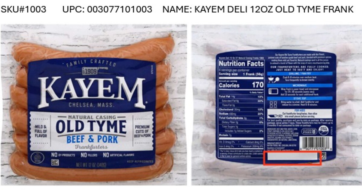 Approximately 1,584,361 pounds of ready-to-eat (RTE) meat and poultry products distributed nationwide are being recalled